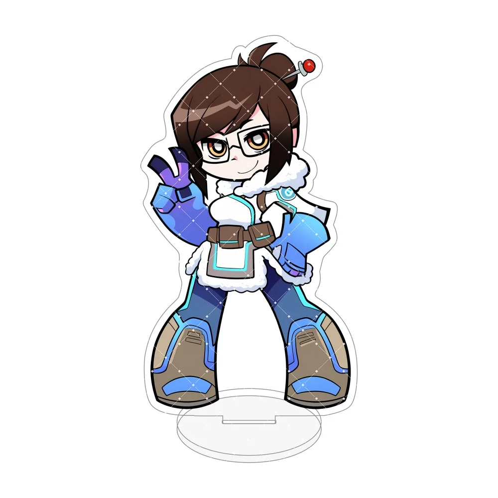 Overwatch 2 15cm Acrylic Stand Figure Chibi Tracer D.Va Mercy Widowmaker Sombra Desk Decor Keychain Cosplay Collectible Gifts view 3