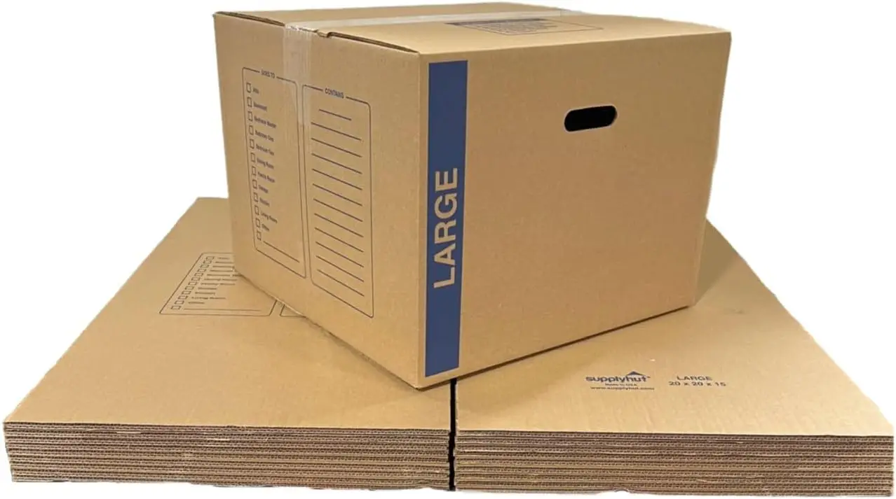 

12-Pack Large Moving Boxes 20x20x15 Inches with Handles, Durable 32 ECT Cardboard for Packing