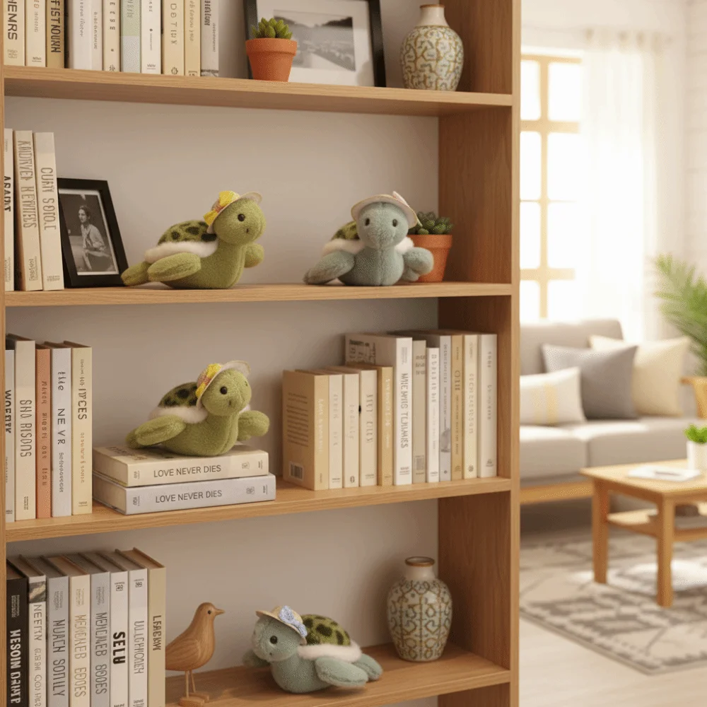 

PP Cotton Turtle Plush Keychain Animal Cotton Plush Turtle Pendant Cartoon Soft Green Doll Key Ring Female Lady Girl