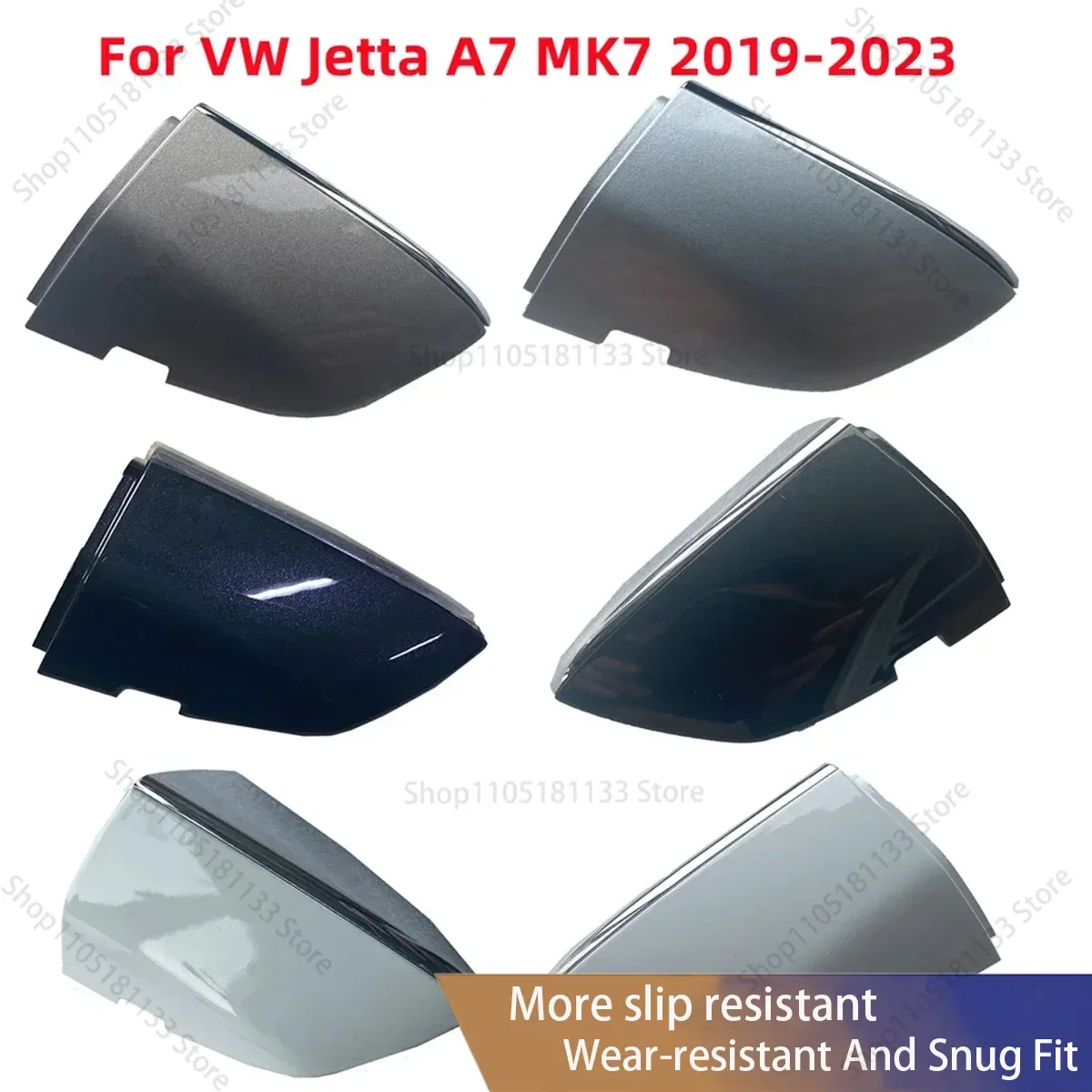 For VW Jetta A7 MK7 2019-2023 Black White Silver Gold with Chrome Left Right Door Lock Cylinder Handle Cap Cover Trim 17A837879