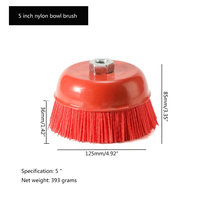 Bowl Shaped Abrasive Wire Brush 100mm Nylon Abrasive Wire Polishing Brush Furniture Relief Grinding Wheel M14 Dropship