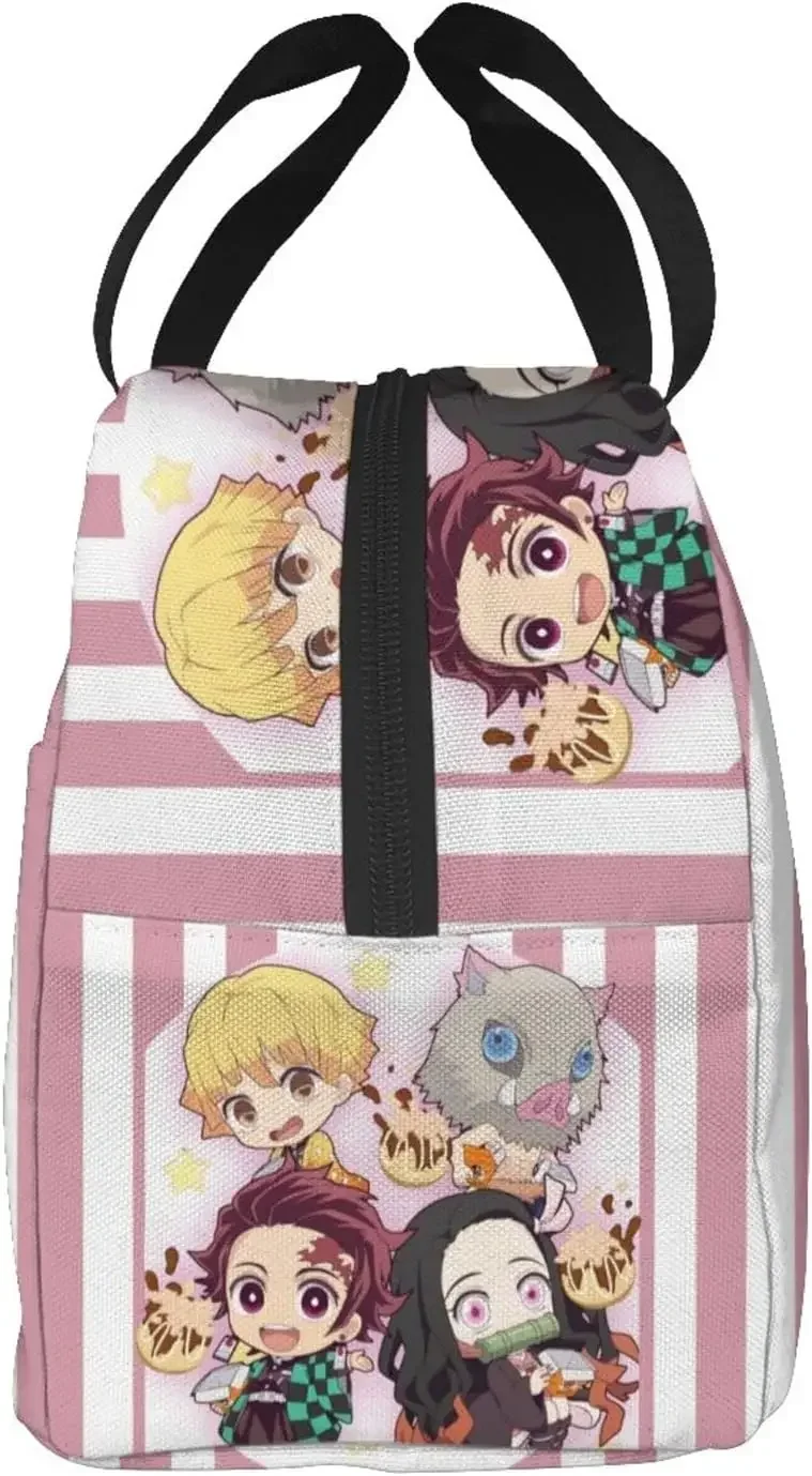 Cute Cartoon Anime Lunch Bag Tote Meal Bag Reusable Insulated Portable Thermal Lunch Box for Women Boys Girls Work School Picnic