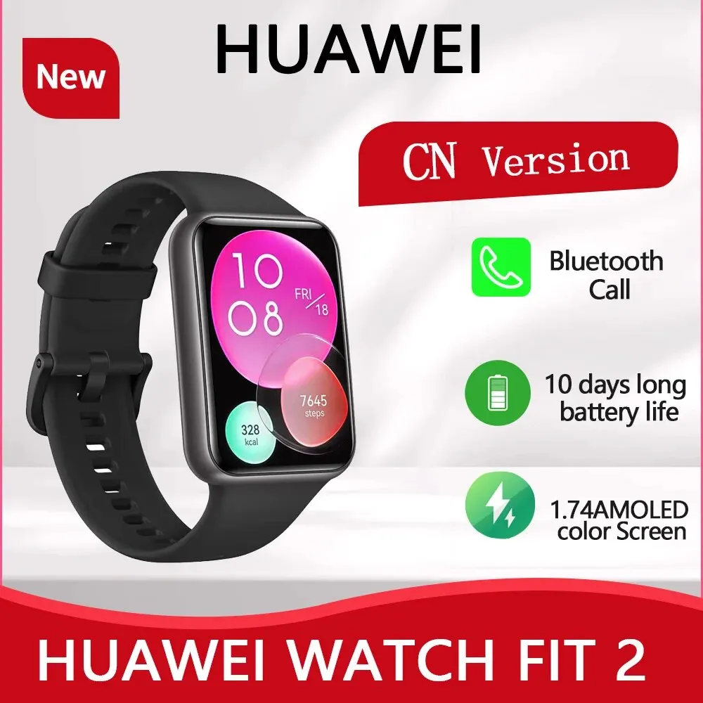 HUAWEI ÜCH FIT 2-Montre connectée de sport pour hommes et femmes, avec écran AMOLED de 1.74 pouces, appels Bluetooth, moniteur de fréquence cardiaque