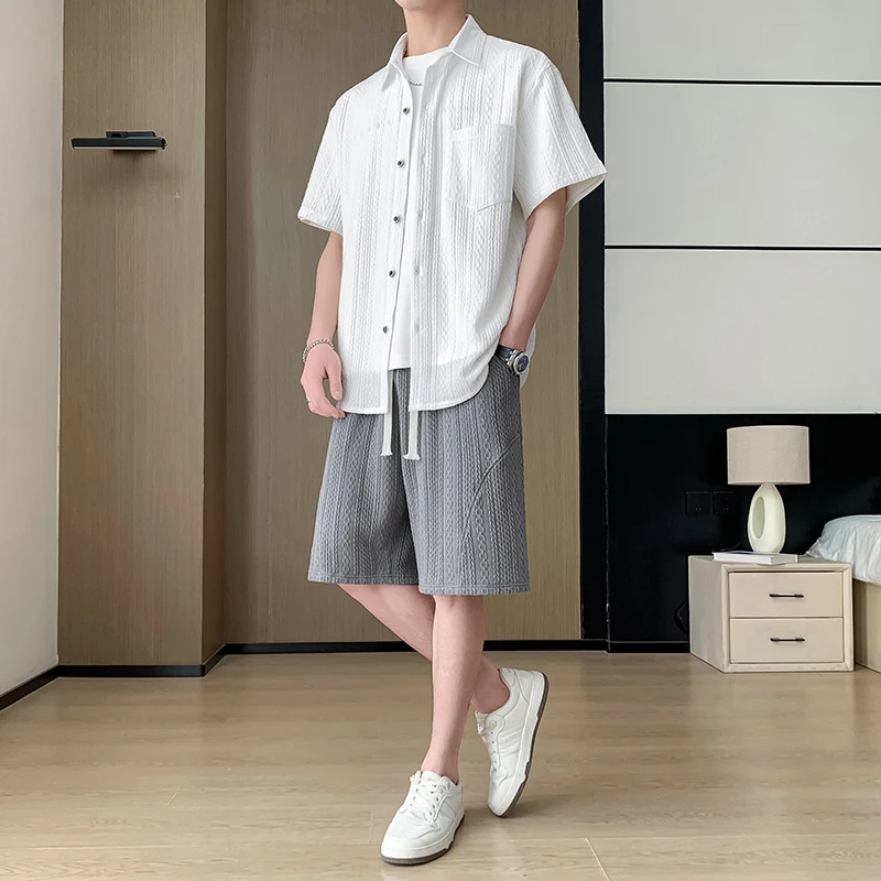 

Polo shirts+Shorts Set 2026 Men's Summer High-Quality Striped Breathable Casual Comfortable short sleeve Two-Piece Set men