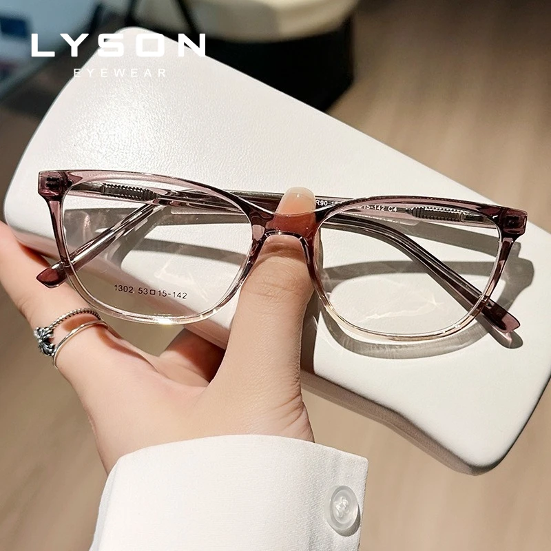 LYSON مستطيل نظارات للقراءة WomenBlue الضوء حجب وصفة طبية النظارات البصرية المضادة للانعكاس نظارات طبية عدسة