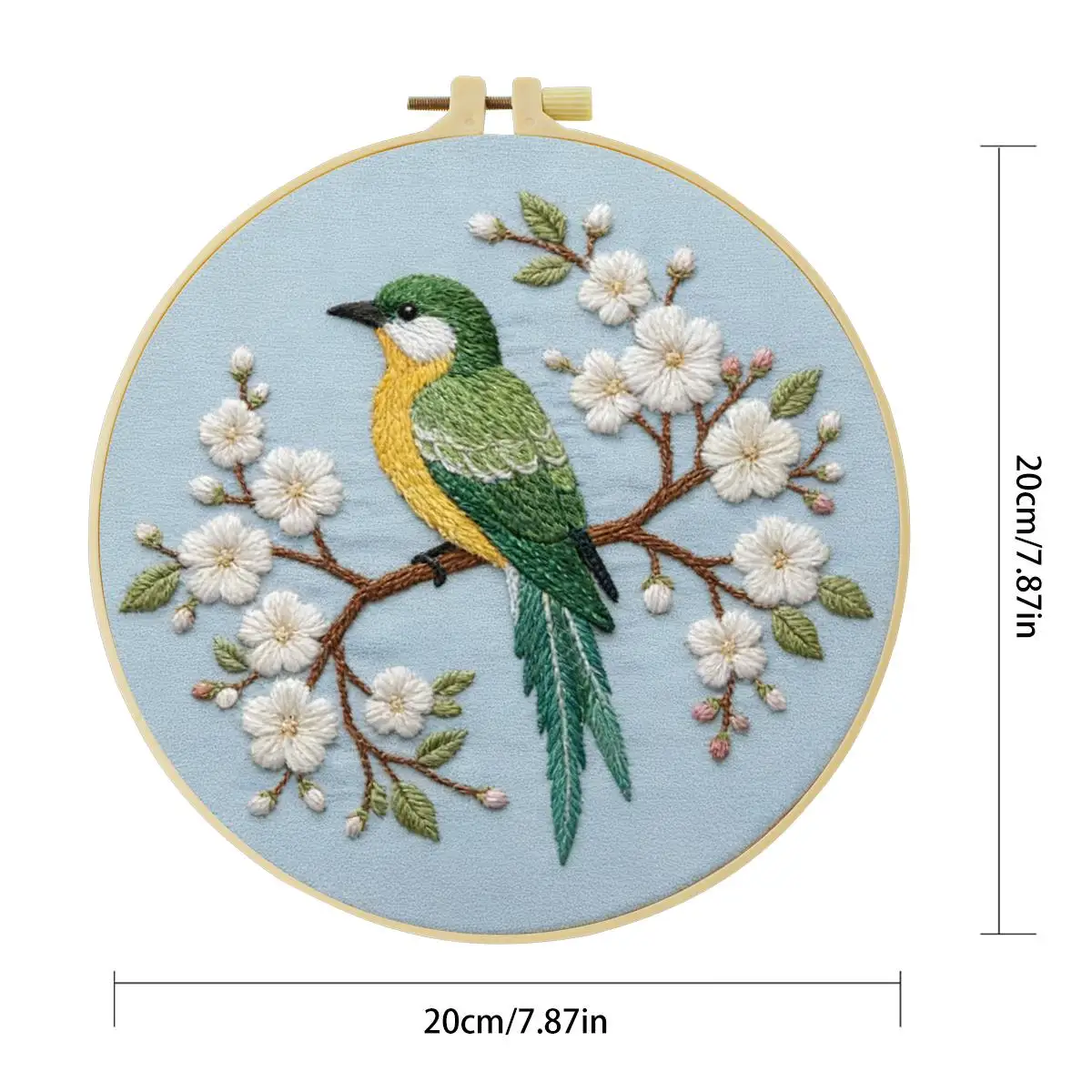 1 Stück 20X20CM/15X15CM 7,87/6,3 Zoll Vogel-Stickerei-Starter-Kit DIY-Kit DIY-Stickerei-Set Handarbeiten Heimdekoration Nadelkunst – Detail 3