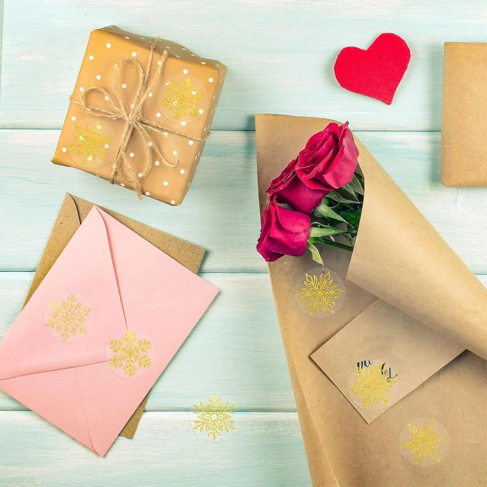 Adesivi con fiocchi di neve 500 pezzi Adesivi per diario autoadesivi con glitter trasparenti Artigianato natalizio Rotolo di decalcomanie per album per diario