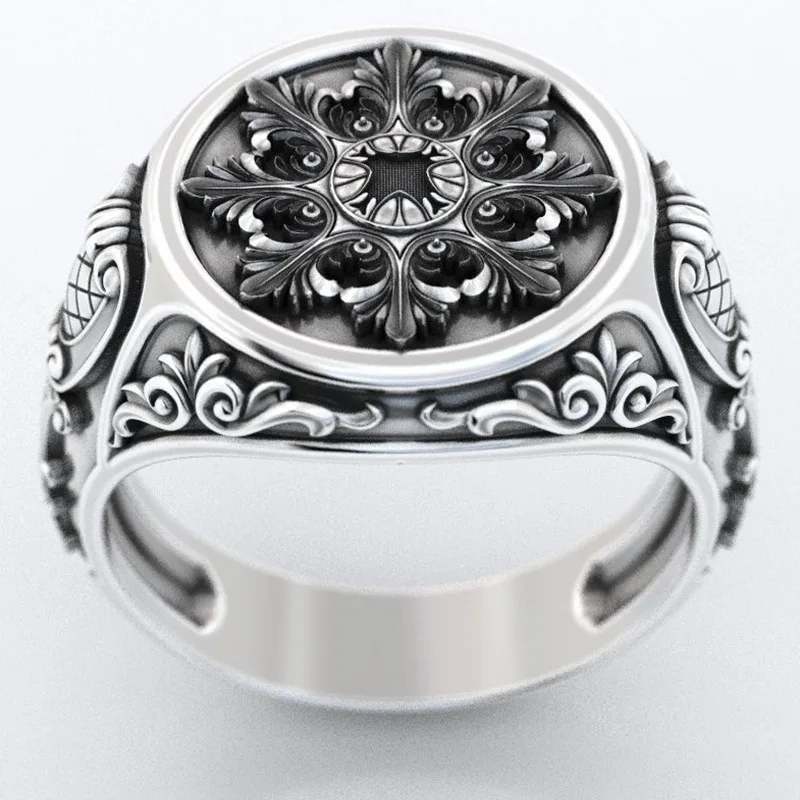 Fashion Retro Domineering Ring, European And American 925 Silver Plated 18k Gold Rose Gold Neutral Ring