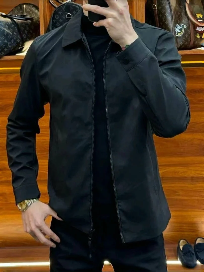 

Fall New Sle Men's Simple Clean Collar Jaet Casual Adstrative Faion Color Versatile Trendy Outerwear