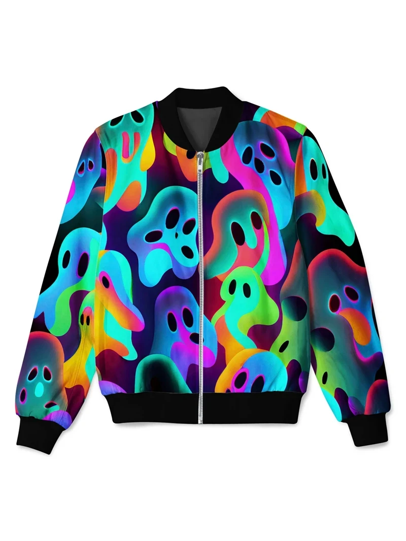 

3d Printed Mushroom Graphic Jacket For Men Women Spring Autumn Long Sleeve Flower Zipper Coat Tops Plus Size Stand Collar Coats