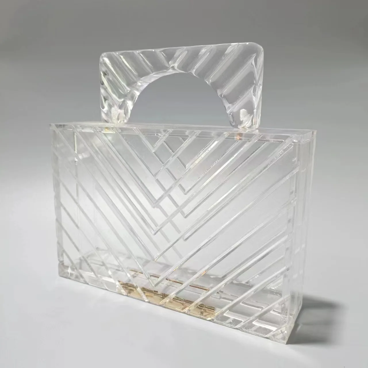 New Banquet Bag Ice Cracked Transparent Acrylic Handbag