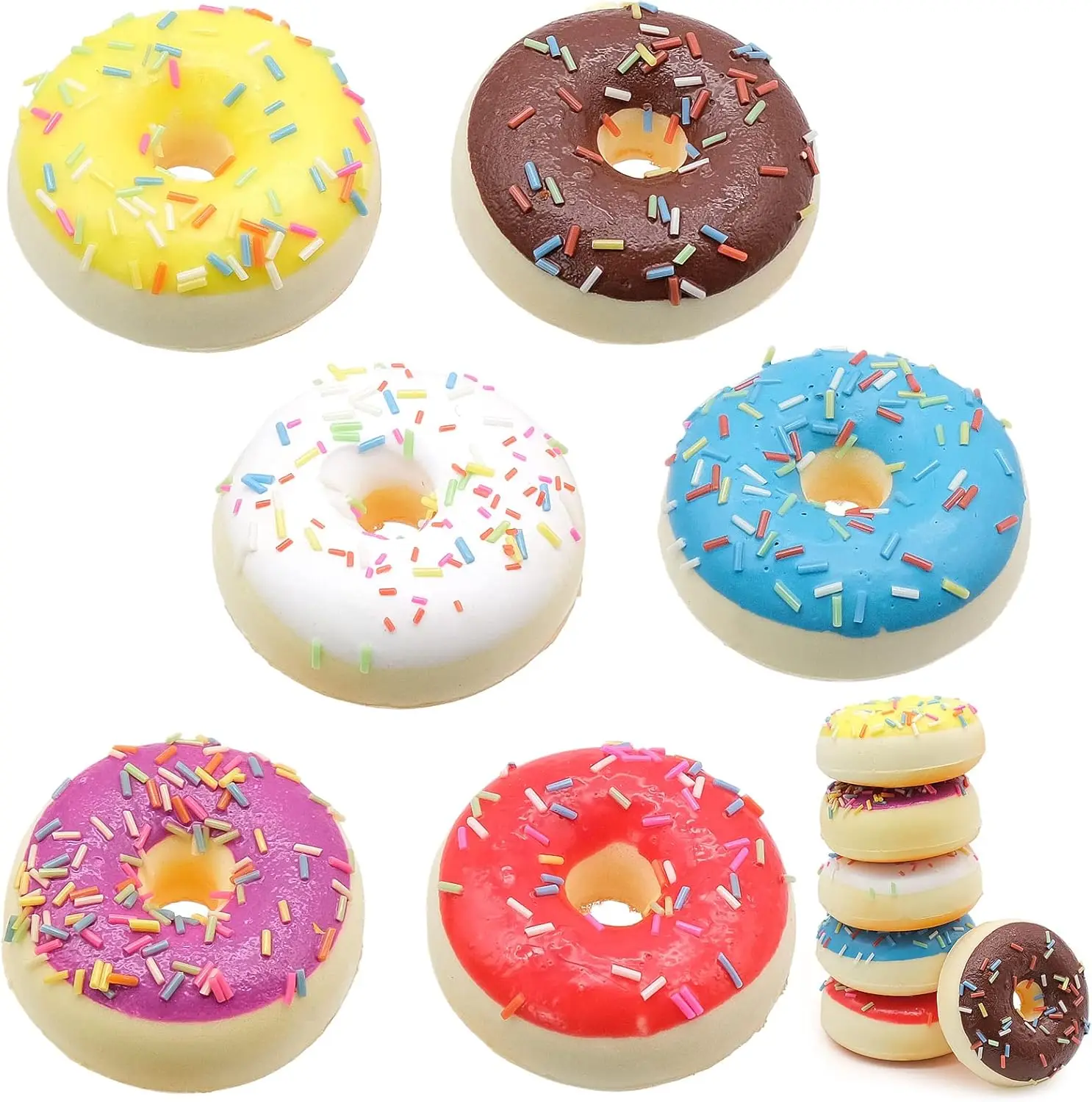 

Realistic Donut Ornaments Fun Simulation Donut Photography Props Ornament Party Home Kitchen Coffee Shop Decoration toys Gif