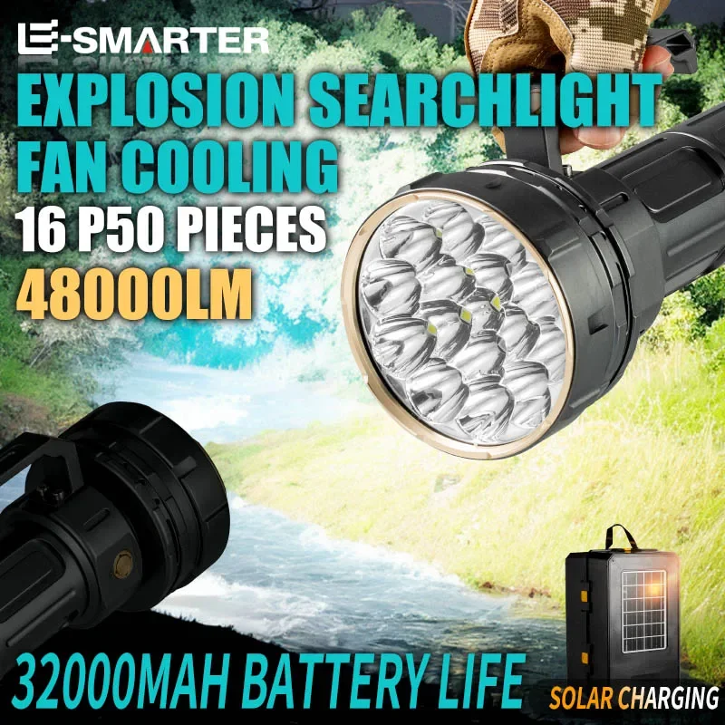 

Multi Functional Ultra Bright Flashlight For Outdoor Long-Range Shooting, Large Capacity Handheld Light, Solar Charging Flashlig