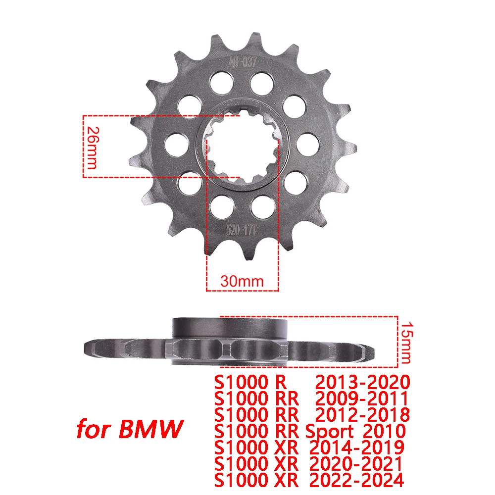 

520-17T Front Sprocket Gear Wheel Cam Pinion for BMW Road S1000 2013-2020 S 1000 XR S1000XR 2014-2022