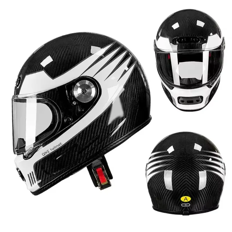 2026 Cu-stom High Quality Full Face Motorcycle Riding Helmets Carbon Fiber Head Guard Motorcycle Helmets