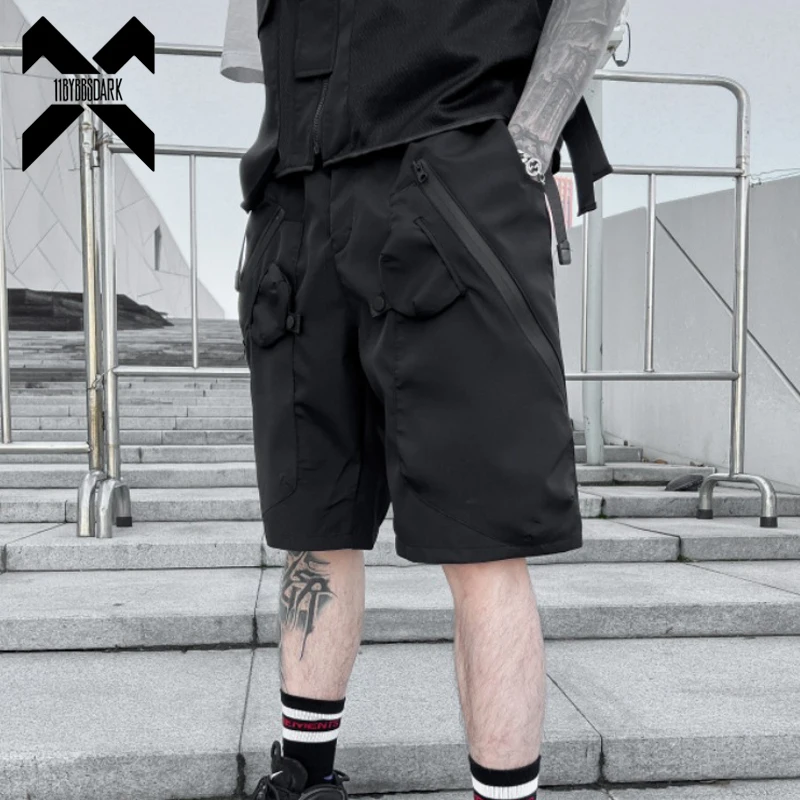 Men Functional Shorts 2023 New Tactical Zipper Design Cargo Shorts Techwear Hip Hop Streetwear Summer Short Pants Techwear