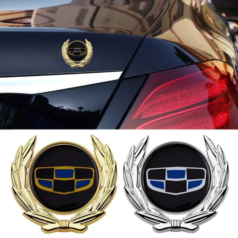 Metalen Auto Stickers Spatbord Zijde Achterste Staart Badge Voor Geely Ck Atlas Boyue Binyue Gx2 Binray Ex7 Gx3 Emgrand Ec7 Ec8 Coolray