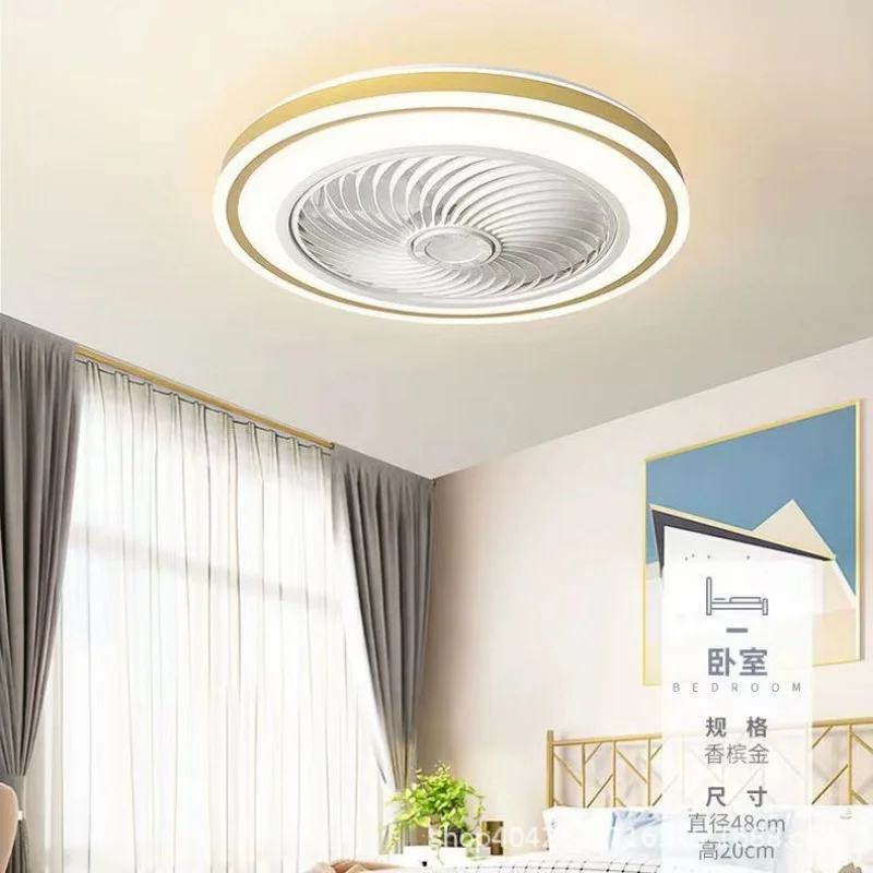 Imagem -03 - Lâmpada Led Ventilador de Teto Ultrafino Integrado Luzes Modernas Simples Quarto Sala de Jantar Casa