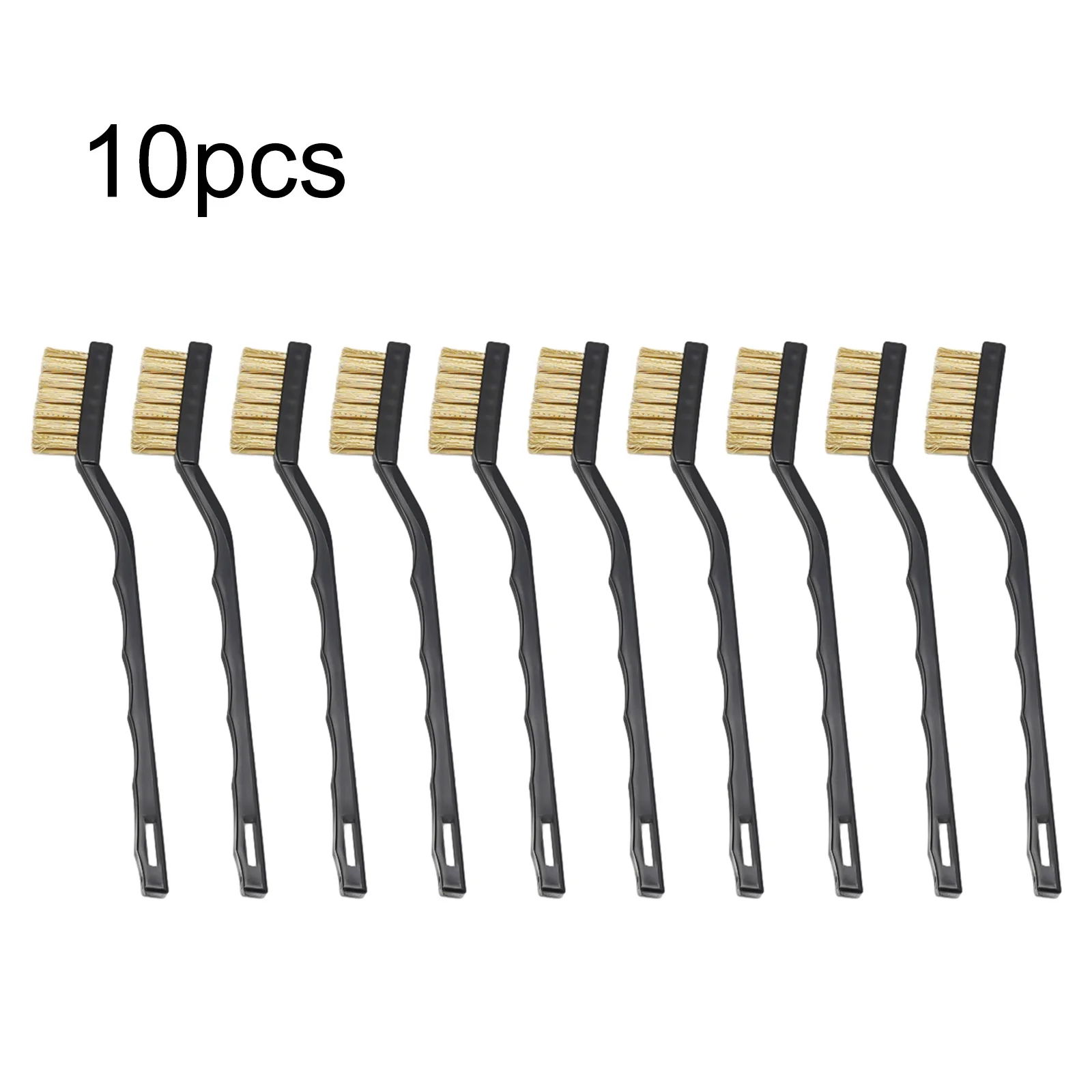 10Pcs 7 Inch Hand Brush Stainless Steel Copper Wire Brushes For Metal Rust Scrub Removal Cleanings Maintenance Manual Tool Set