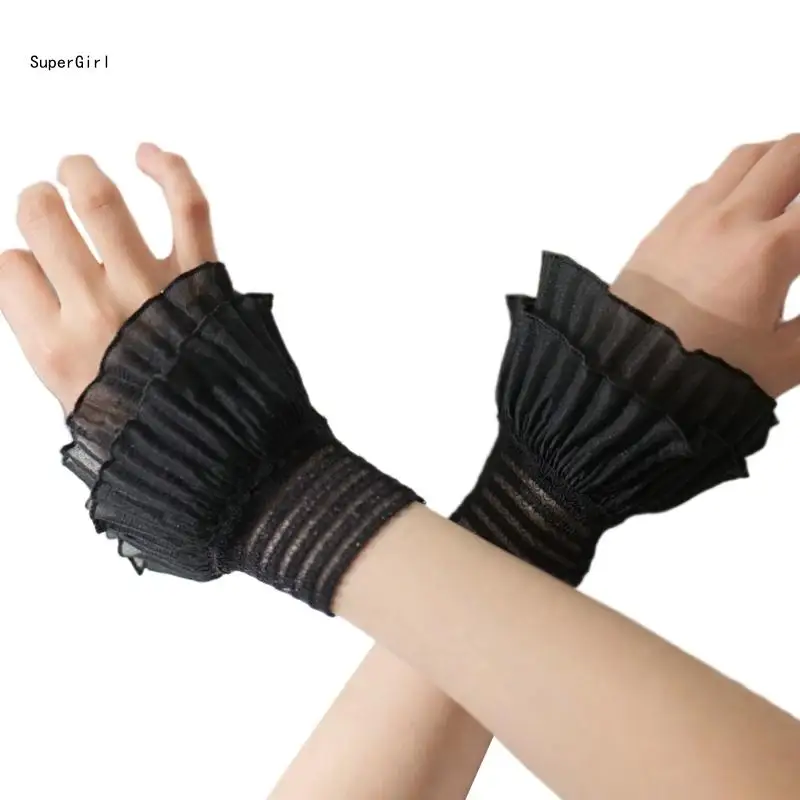 Feen-Handgelenkmanschetten, abnehmbares, elegantes Armband, ausgestelltes Organ-Rüschen-Armband J78E