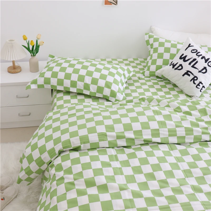 

4-Piece 3-Piece Breathable Bed Sheet Cotton Cover Nordic Flat Comfortable Bedding Set Hotel Duvet Modern Pillowcase Fitted Soft