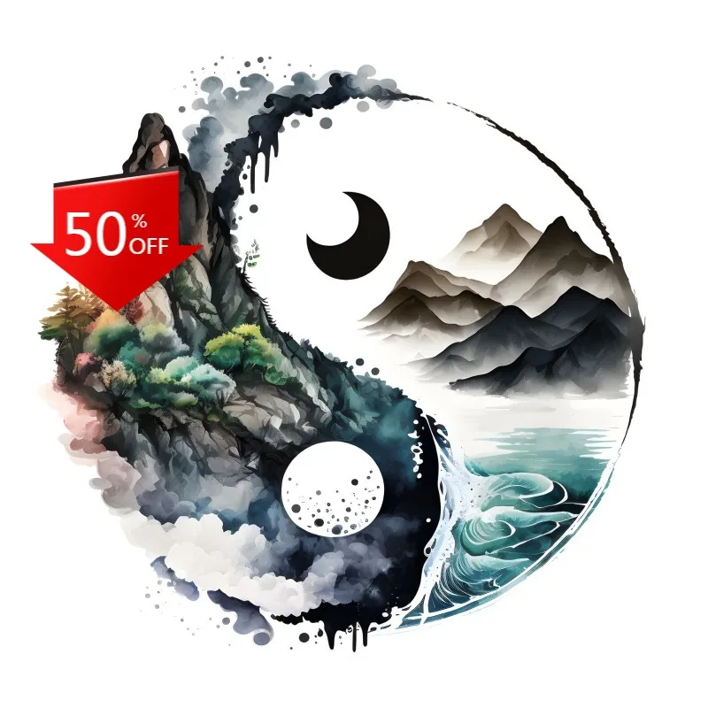 

YinYang Sticker Beautiful Colorful Vivid Bright Psychedelic Magic Yin Yang Cute Baby Car Window Decals