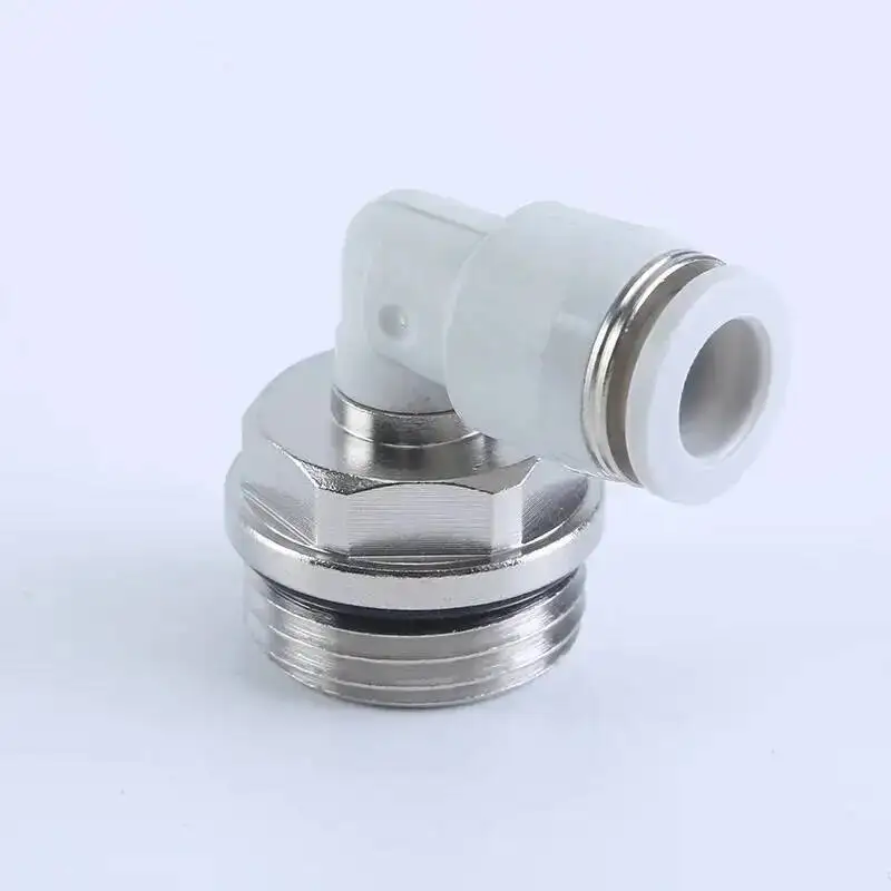 10pcs PLG Elbow Pneumatic Fittings G-thread Gas Pipe Quick Connector PL8-G02 Element Quick Connector Black/White