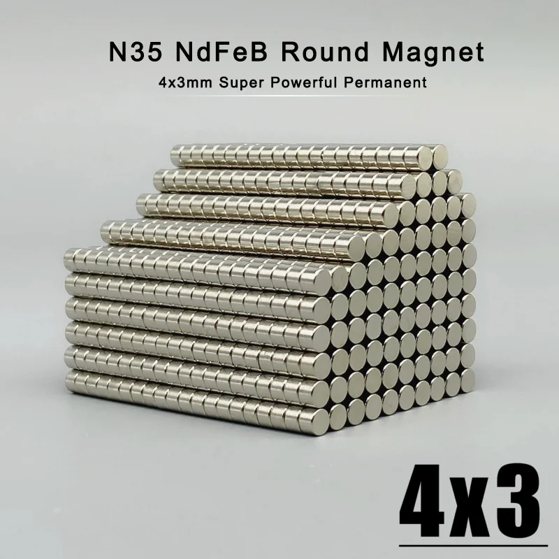 20~2000Pcs 4x3 mm Small Circular Magnets 4mmx3mm N35 Neodymium Magnet strong Dia 4x3mm Permanent NdFeB Magnets disc 4*3 mm