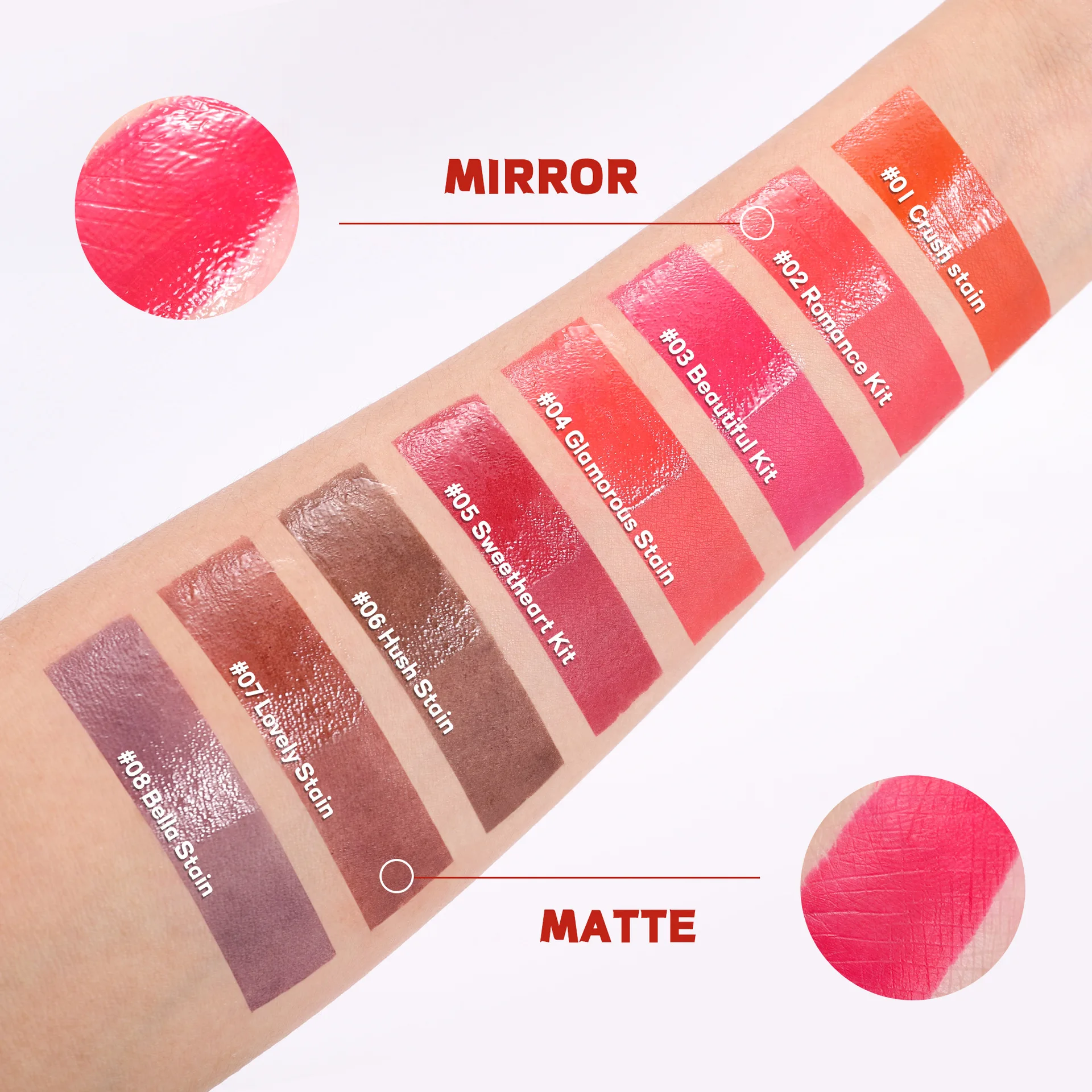 ملمع شفاه غير لامع مقاوم للماء 2 في 1، ملمع شفاه مزدوج الأطراف قابل للنزع، مجموعة مكياج شفاه مرطبة غير لزجة تدوم طويلاً #3