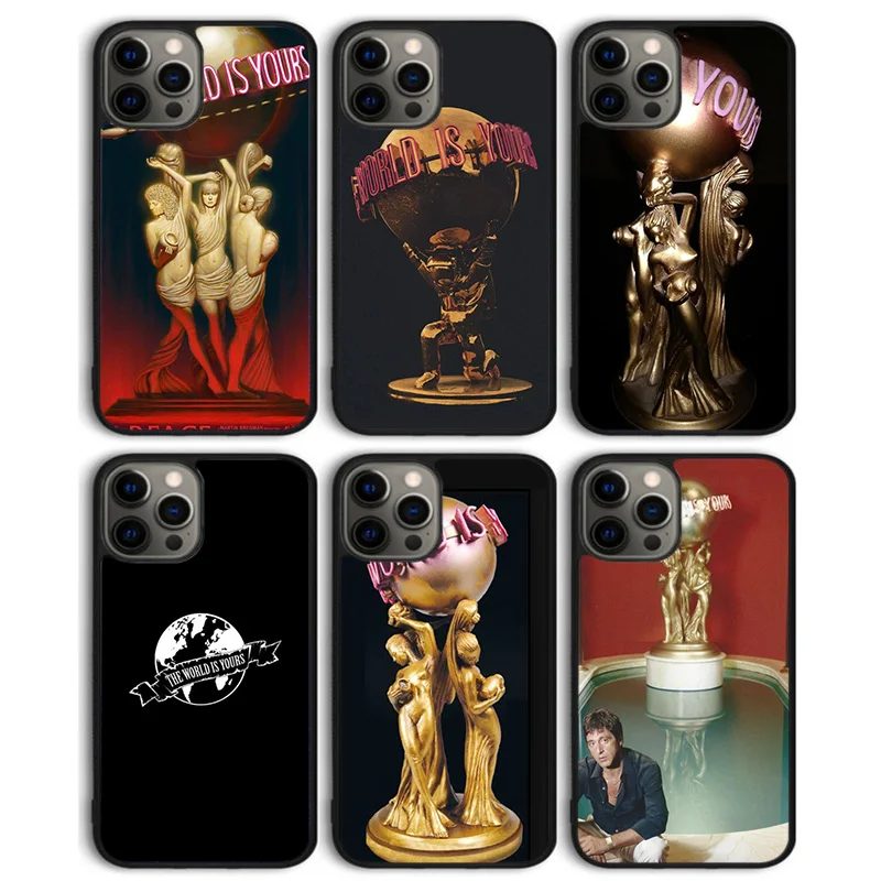 Scarface العالم هو غطاء خلفي لهاتف iPhone 17 Air 16 15 14 13 11 12 Pro Max Plus Shell Coque