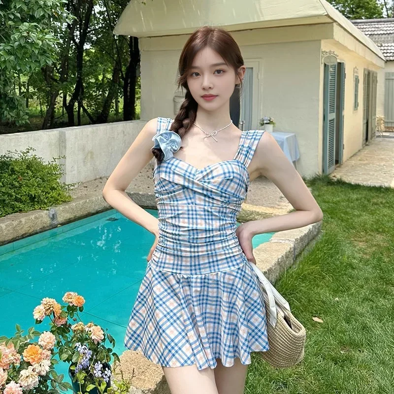 Women's Lace Printing Beach Dress, Bathing Suit, Bikini Cover Up, Korean Version, Summer Sexy Fashion