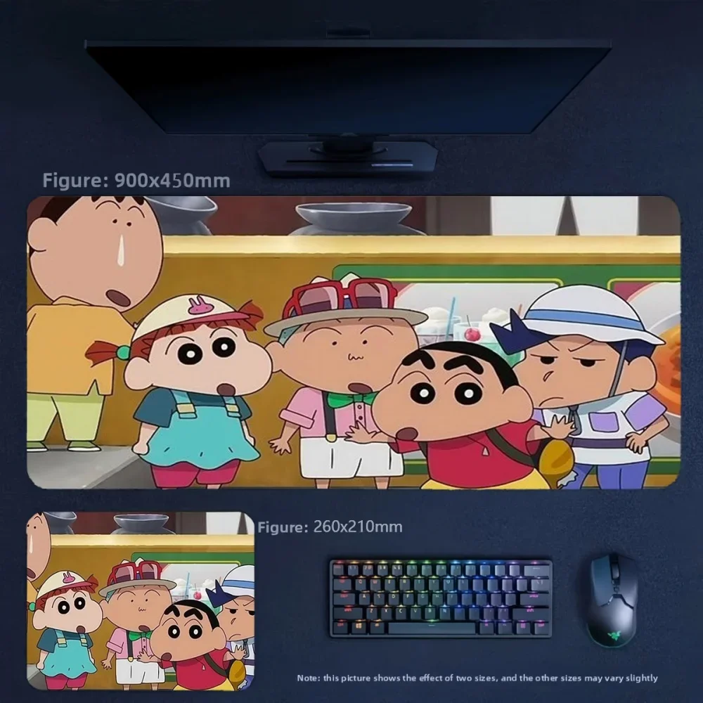 Animation Office Stylish Simple Premium Mouse Pad Table Mat Crayon Shin Chan and His Friends Series Leather Non-slip Mouse Pad