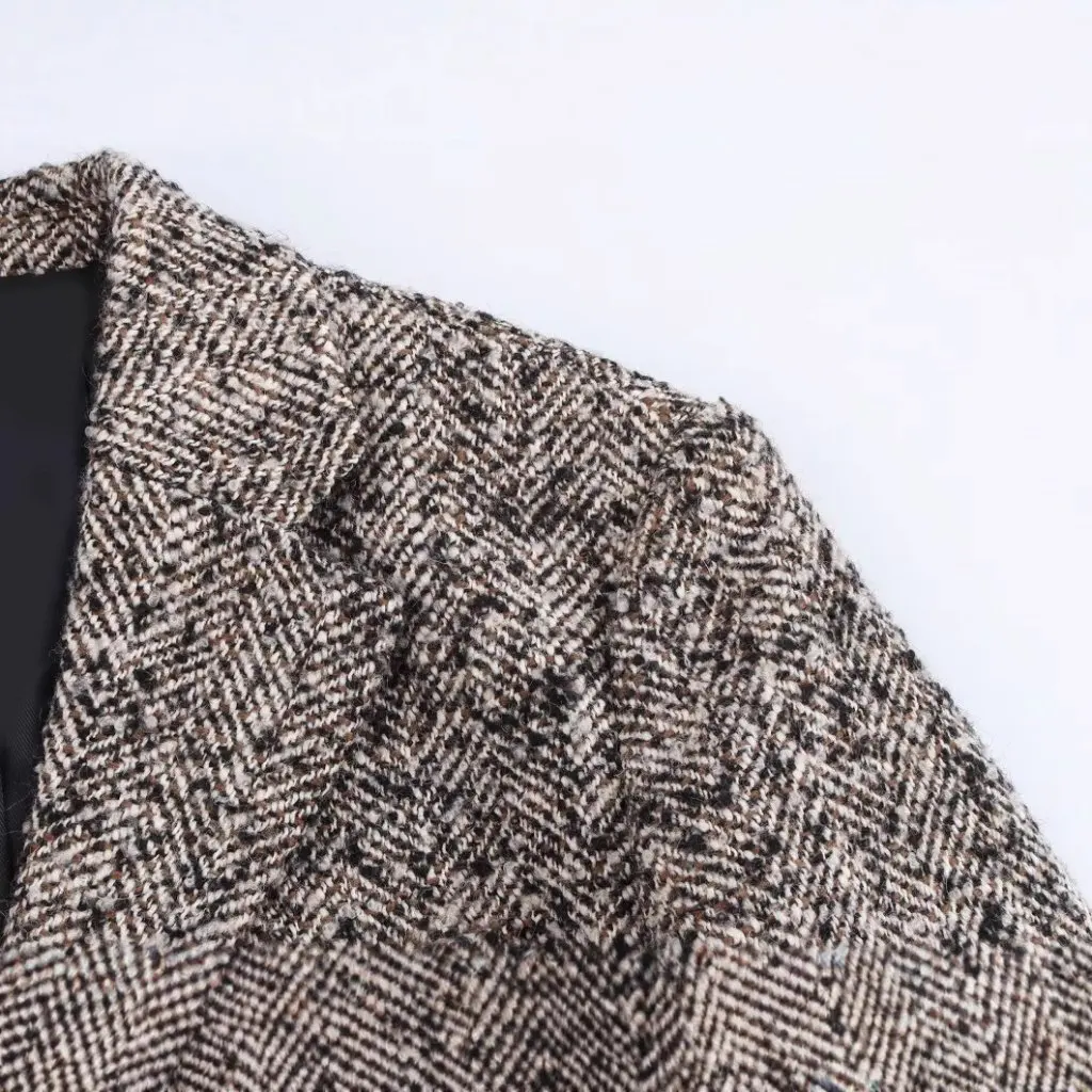 

Элегантный женский пиджак с поясом, элитный осенне-зимний пиджак со свободной талией и лацканами, элегантный стиль Spice Girl