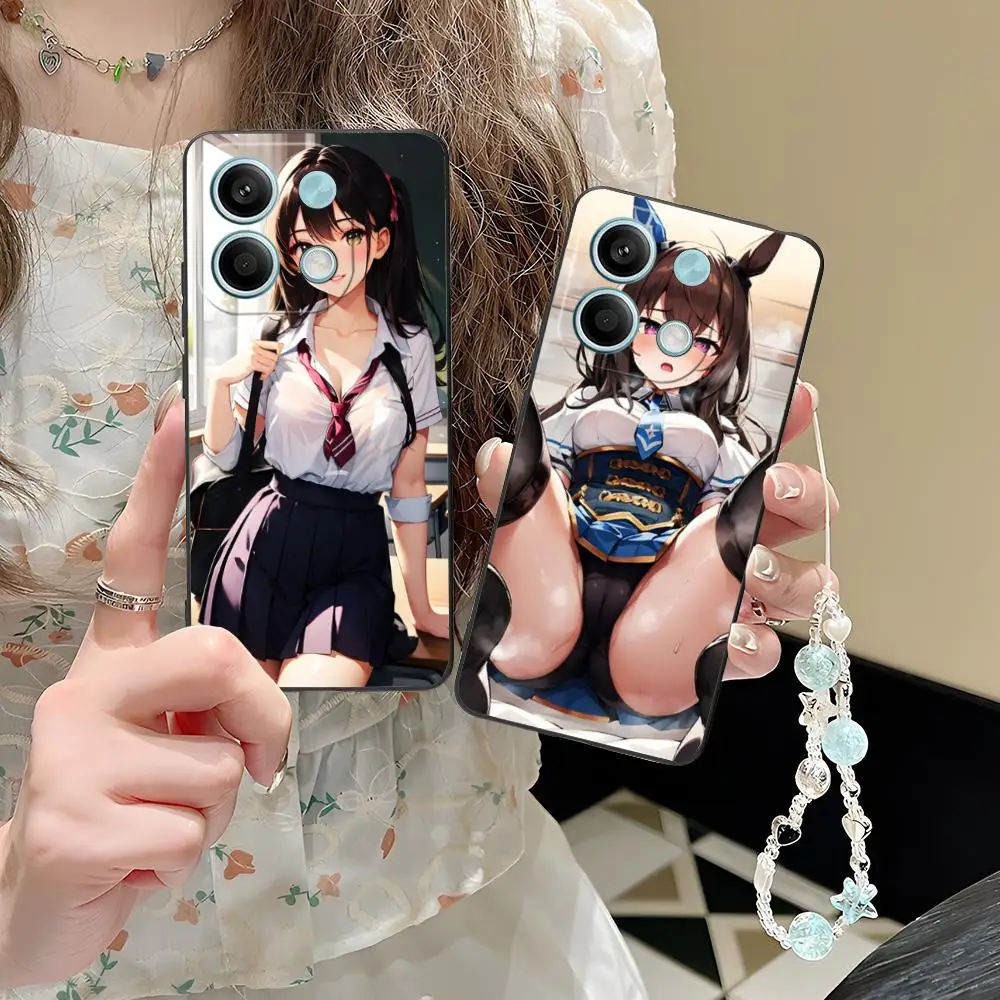 JK زي مدرسي فتاة جراب هاتف ل POCO F6 F5 F4 F3 F2 Pro GT C40 الطباعة الملونة الغطاء الواقي فاخرة جميلة #5