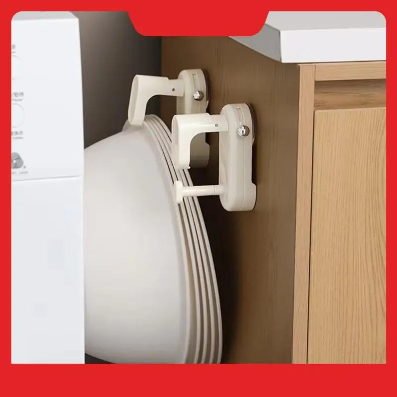 Suction Cup Washbasin Hook - Detachable, Adjustable Wall-Mounted Basin Rack For Bathroom & Kitchen Storage