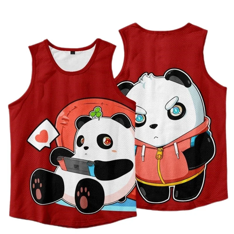 

Cute Cartoon Panda 3D Printed Tank Top For Men Clothes Harajuku Fashion Kawaii Kids Vest Funny Animal Waistcoat Boy Pet Tops