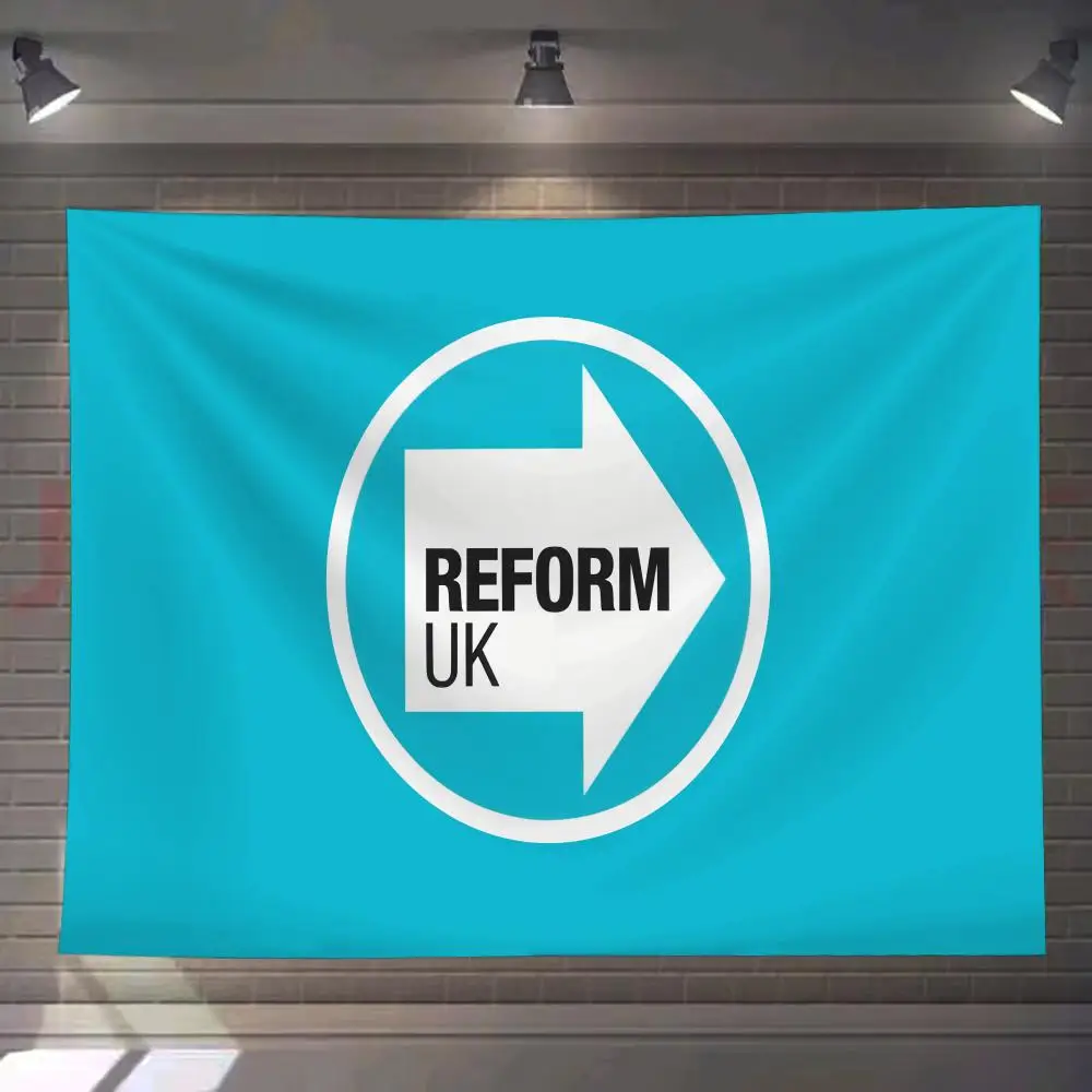 

Reform UK LOGO Tapestry Custom Living Bedroom Party Dormitory Interior Wall Bohemian Decoration Attached Clip