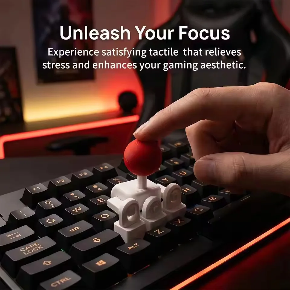 3D Printed Creative Joystick Keycap Set Arcade Rocker WASD Cross-axis Compatible Gaming Keycaps for Mech Keyboard PC Gamer Gifts