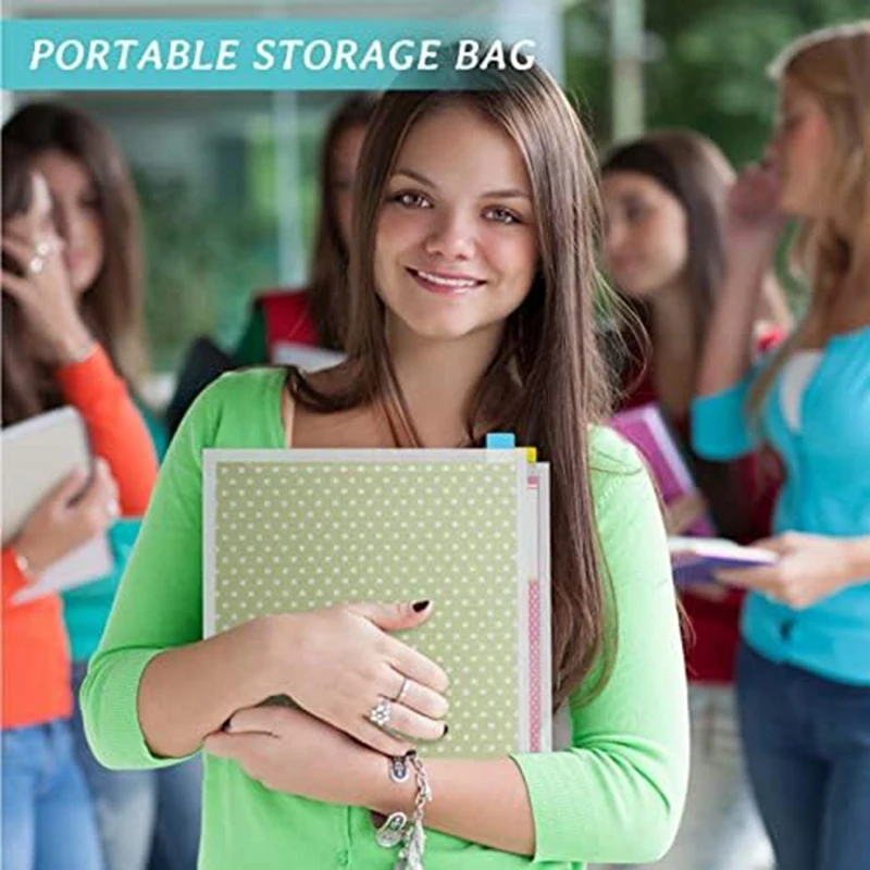 1 Set With 60 Sticky Index Tabs, 10 Pack Plastic Paper Storage Bag For Holding Paper File