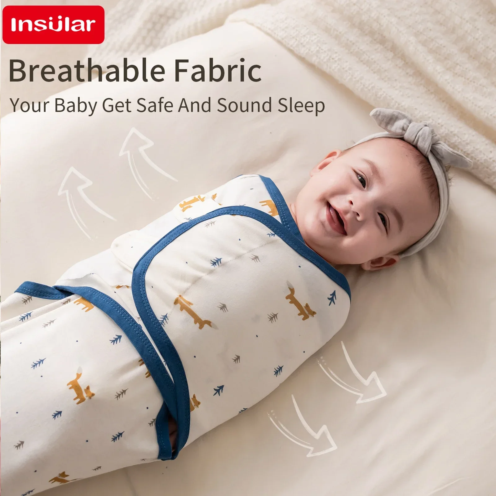 New Baby 3Pcs/set Sleep Swaddling Cloth Pure Cotton Infant Anti-Startle Towel Newborn Sleep Sacks Kid Cocoon Blankets 4 Seasons
