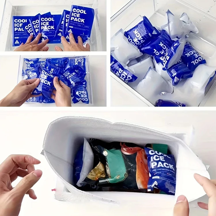 10 Stück Wiederverwendbare Kühlpacks für Lunchboxen, 24 Stunden Kälteerhaltung, Camping-Kühlblätter, Gefrierpacks für Lebensmitteltransport – Detail 7