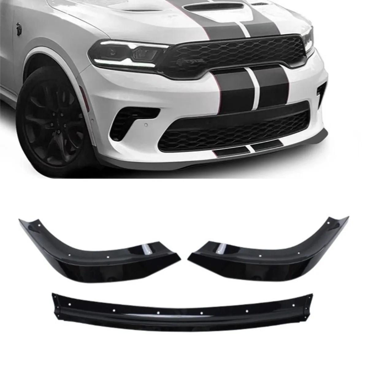 

For Dodge Durango SXT/RT/GT/SRT 2021-2024 Car Front Bumper Spoiler Lip Diffuser Exterior Part Bumper Guard Protector Cover