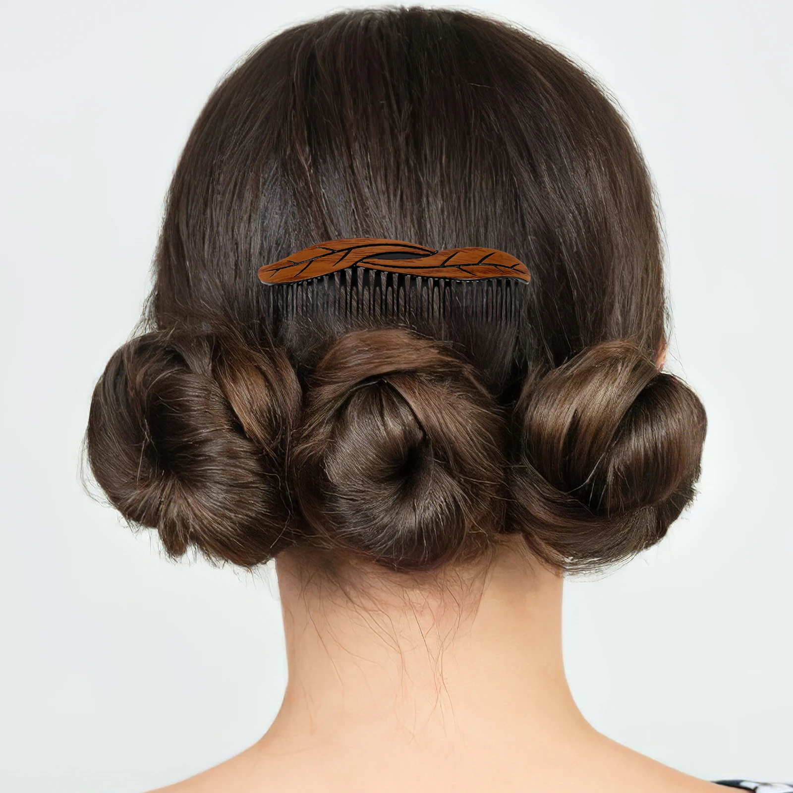 

8pcs Vintage Hair Side Leaf Design Strong Hold Twist Clips For Women Smooth Tooth Styling Combs Compact French Bun Chignon