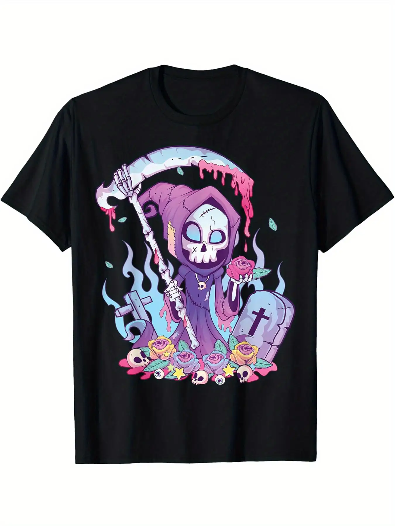 

LocalPastel Goth Creepy Grim Reaper Kawaii Occult T-Shirt