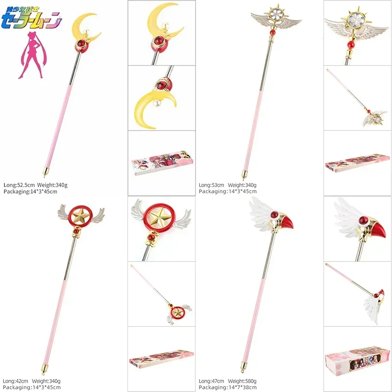 

Anime Sailor Moon Cartoon Usagi Tsukino Moon Stick Crystal Props Costume Halloween Party Comic Kids Children Cosplay Accessories