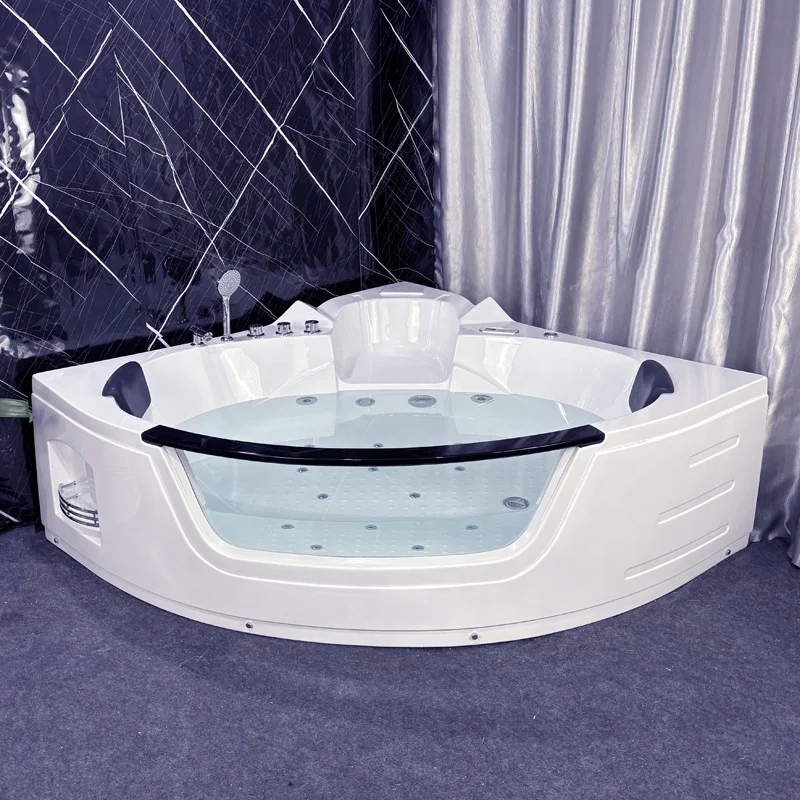 새로운 폭포 버블 코너 욕조 하이드로 자코시 및 월풀 욕조 자코지 스파 2인용 실내 스파 야외 자쿠지