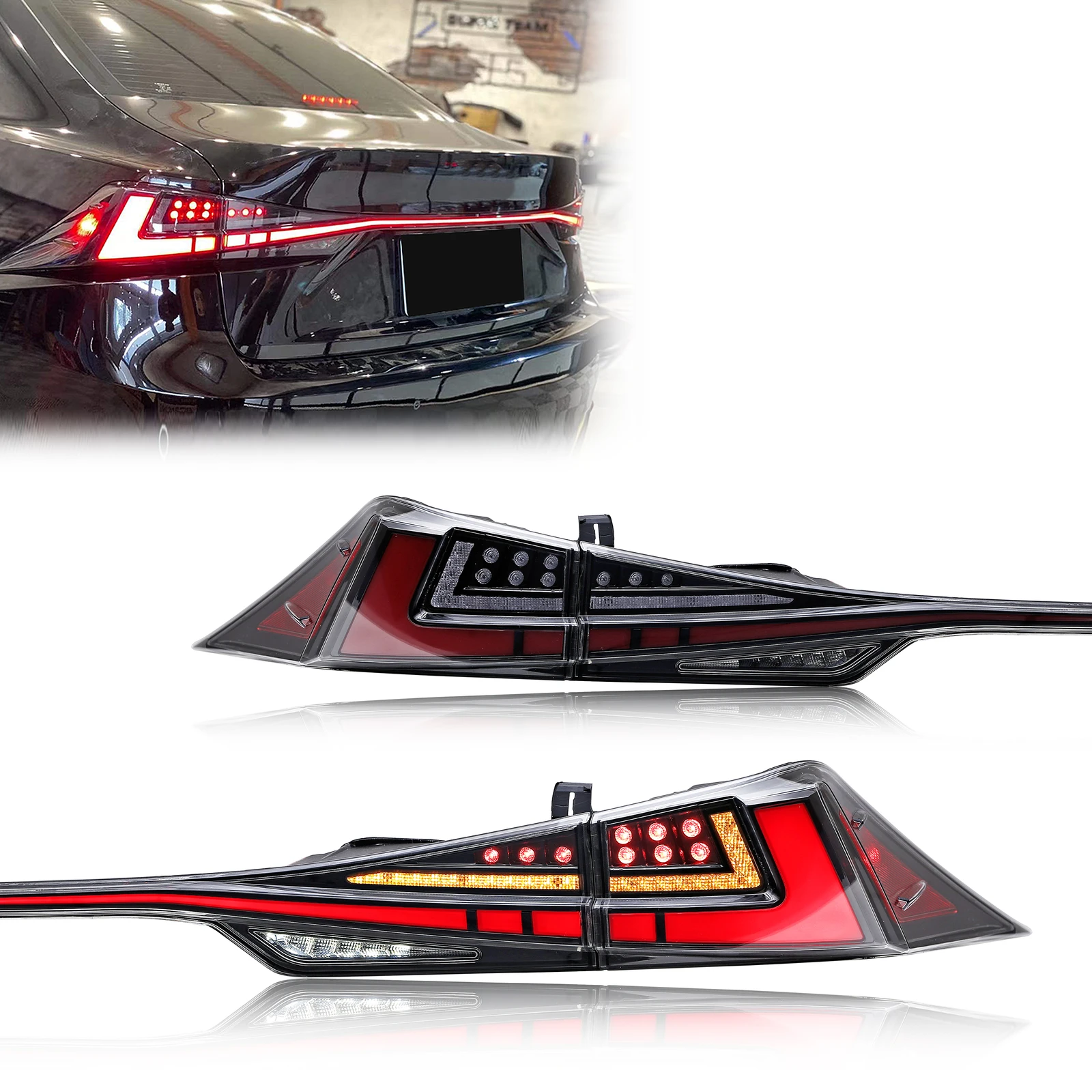 

LED Tail Lights for Lexus IS250 IS350 IS200t IS300 ISF 3IS 2014-2020 Clear Sequential Turn Signal Rear Trunk Lid Lamps Assembly