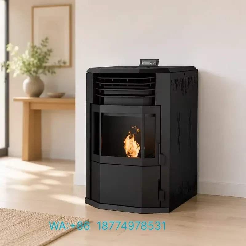Smart WIFI Pellet Stove for WH-PU Series Dual Fuel Wood Pellet Firewood Burning Heater Rear Air Outlet Multi-room Heating