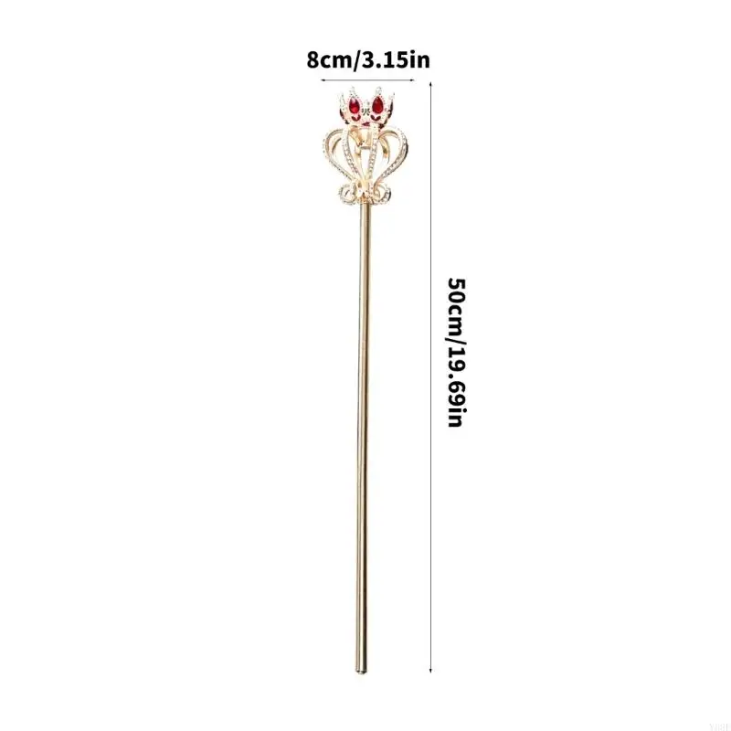 Elegantes Kristall-Königinnenzepter für Festivalfeiern und Mottopartys mit funkelnden Strasssteinen, Y08E – Detail 6