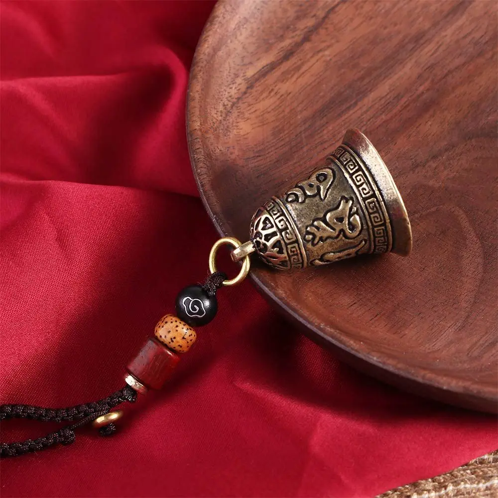 Car Accessories Brass bell Lucky Rope Tibetan Buddhism Lanyard Pendants Keyfob Key Rings Car Key Chain Car Key Chain
